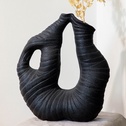 Black Twirl Vase